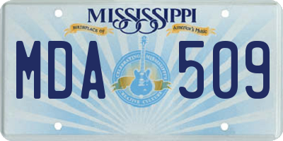 MS license plate MDA509