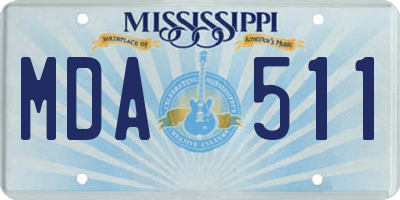 MS license plate MDA511