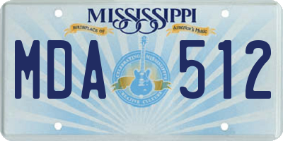MS license plate MDA512