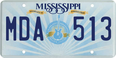 MS license plate MDA513