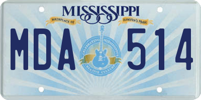 MS license plate MDA514