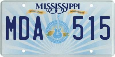 MS license plate MDA515