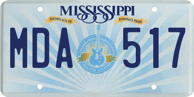 MS license plate MDA517