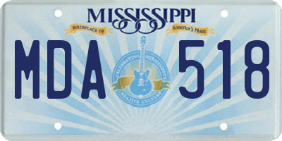 MS license plate MDA518