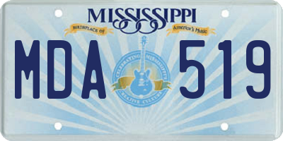 MS license plate MDA519