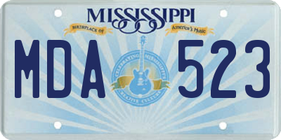 MS license plate MDA523