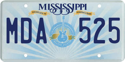 MS license plate MDA525
