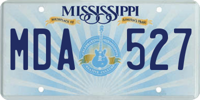 MS license plate MDA527