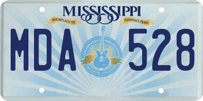 MS license plate MDA528