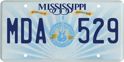 MS license plate MDA529