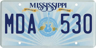 MS license plate MDA530