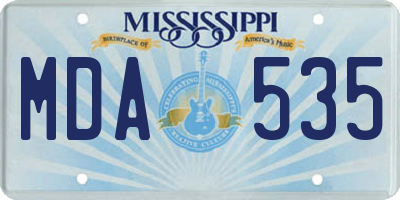MS license plate MDA535
