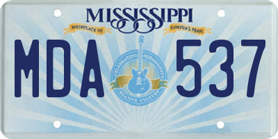 MS license plate MDA537