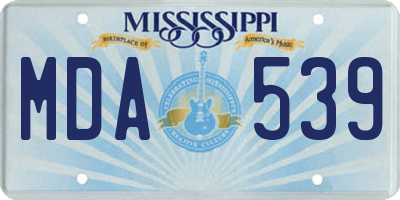 MS license plate MDA539