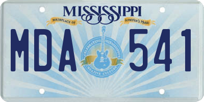 MS license plate MDA541