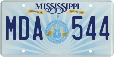 MS license plate MDA544