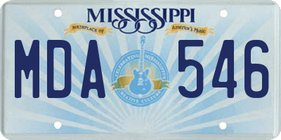 MS license plate MDA546