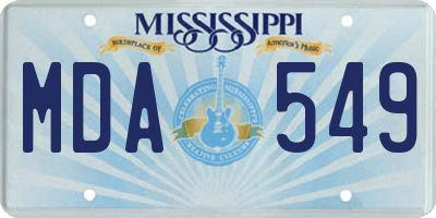 MS license plate MDA549