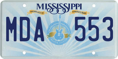 MS license plate MDA553