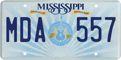 MS license plate MDA557