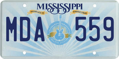 MS license plate MDA559
