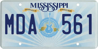MS license plate MDA561