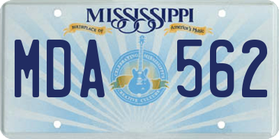 MS license plate MDA562