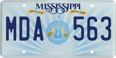 MS license plate MDA563