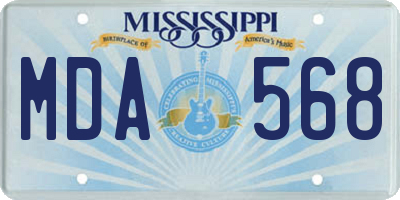 MS license plate MDA568