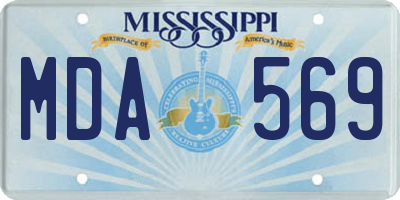 MS license plate MDA569