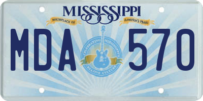 MS license plate MDA570