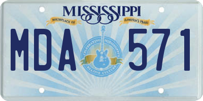 MS license plate MDA571