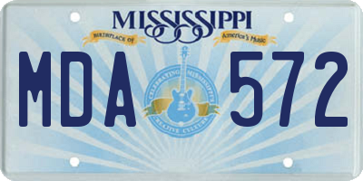 MS license plate MDA572