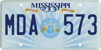 MS license plate MDA573