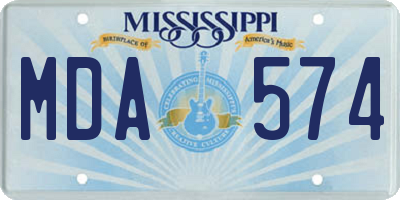 MS license plate MDA574