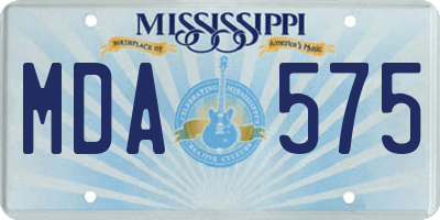 MS license plate MDA575