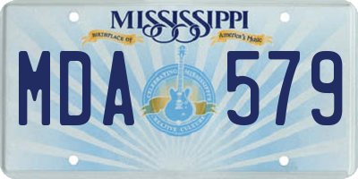 MS license plate MDA579