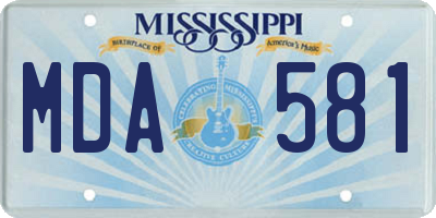 MS license plate MDA581