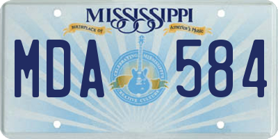 MS license plate MDA584