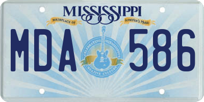 MS license plate MDA586