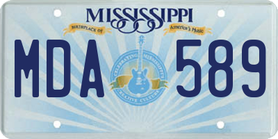 MS license plate MDA589