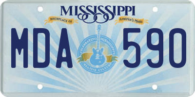 MS license plate MDA590