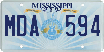 MS license plate MDA594