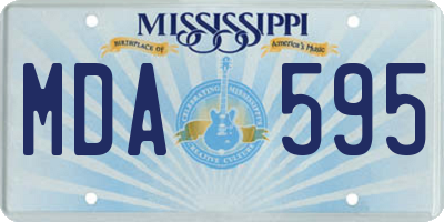 MS license plate MDA595