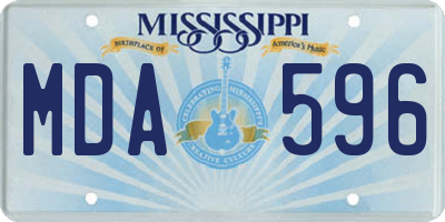 MS license plate MDA596