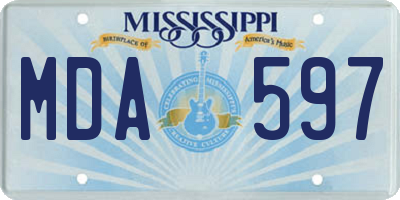 MS license plate MDA597