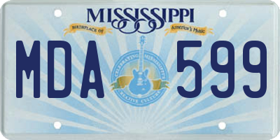 MS license plate MDA599
