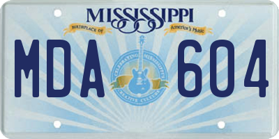 MS license plate MDA604