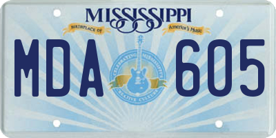 MS license plate MDA605