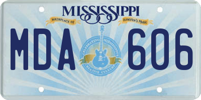 MS license plate MDA606